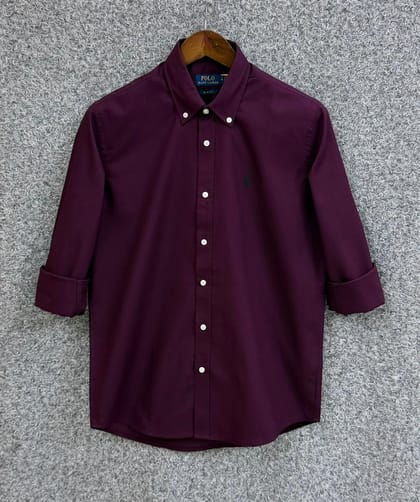 Polo Ralph Lauren Purple Slim Fit Oxford Cotton Shirt