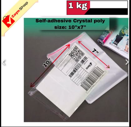 Crystal Cellophane poly adhesive poly size 10x7 inch Packaging Material Bundle of 1Kg