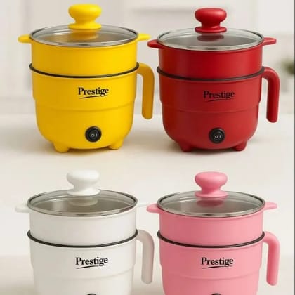 Prestige Mini Multicooker Non stick Coated inner pot Portable Electric Multicooker Cooking Pot With Steamer and Multipurpose 2 Liter