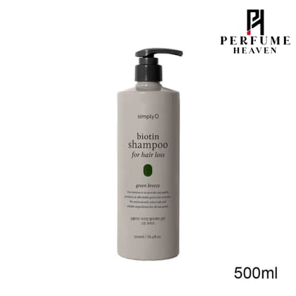 simplyO Biotin Shampoo for Hair Loss Green Breeze 500ml
