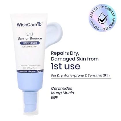 WishCare 3:1:1 Barrier Bounce Moisturizer for all Skin Types Repairs Skin 50ml