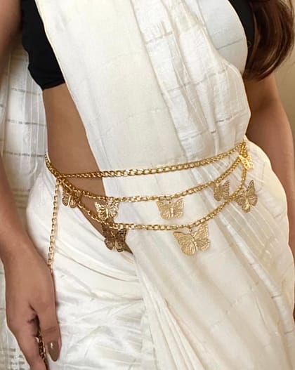 Three layer butterfly waist chain