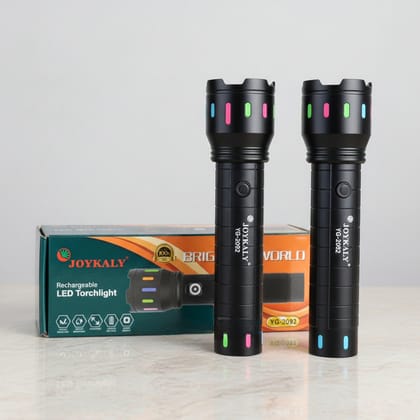 JOYKALY YG-2092 Rechargeable High Power Metal Body 3 Modes Lithium Battery Telescopic Zoomable Torch