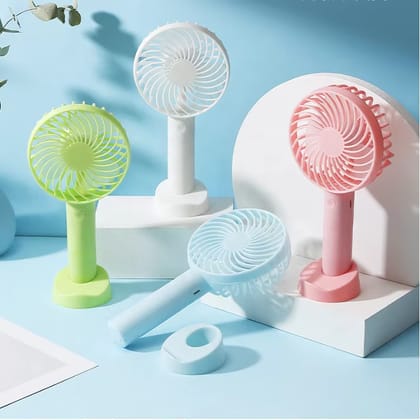 ABjak Rechargeable Mini Fan Portable Fan With Phone Holder - Random Color