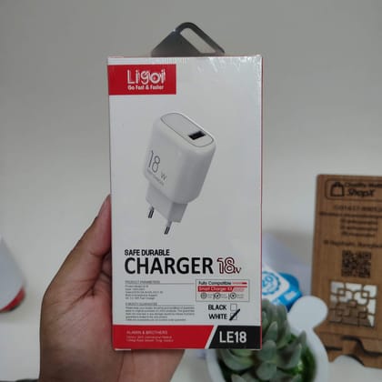 Ligoi LE18 VOOC 18W Fast Charger With QC Fast Charging Cable