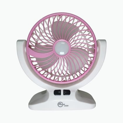ABjak 2508 Rechargeable Mini Table Fan with LED Light