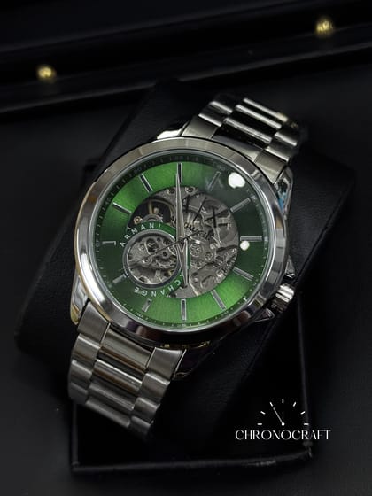 Armani Exchange Green Dial Automatic Skeleton AA