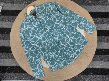 Popcorn fabrication floral print shirt