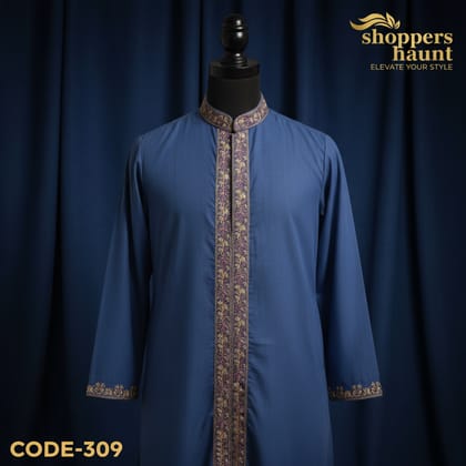 Exclusive Premium Royal Embroidery Nevy Blue Panjabi