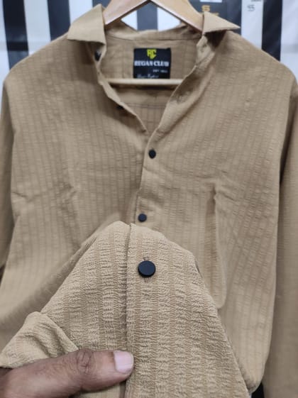 Premium popcorn fabrication shirt (Lite Brown)