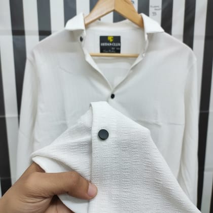 Premium solid popcorn fabrication shirt (white)