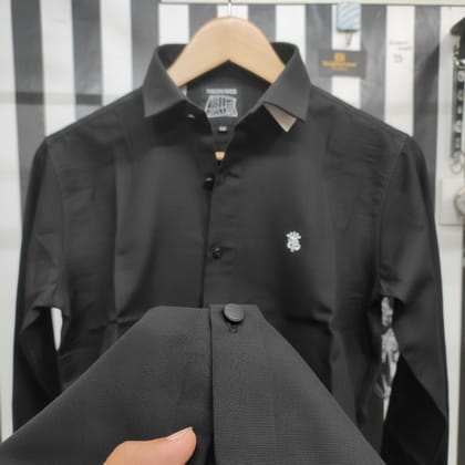 Solid single pocket casual/formal black shirt (Only shirt)