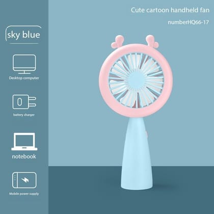 HQ66-17 Cute Cartoon Handheld Rechargeable Mini Fan.
