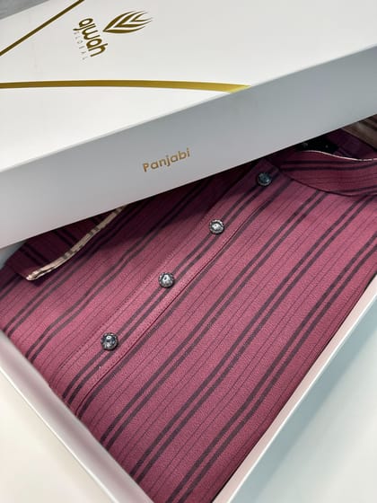 Maroon Stone Stripe Panjabi -A1S010