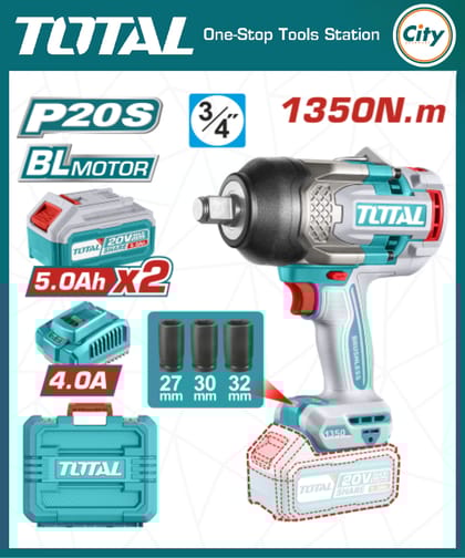 ২০ ভোল্ট ১৩৫০এন কর্ডলেস ইমপ্যাক্ট রেঞ্চ TOTAL TIWLI20135