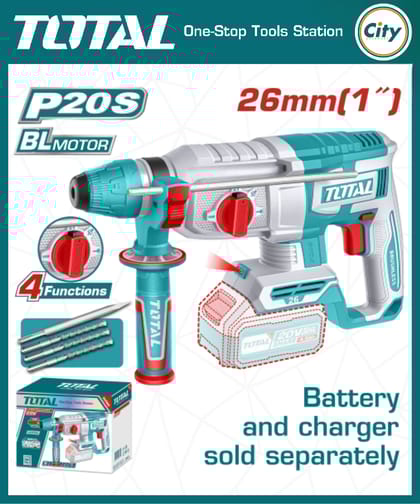 ২০ ভোল্ট কর্ডলেস রোটারি হ্যামার (ব্যাটারি ও চার্জার ছাড়া) TOTAL TRHLI20268