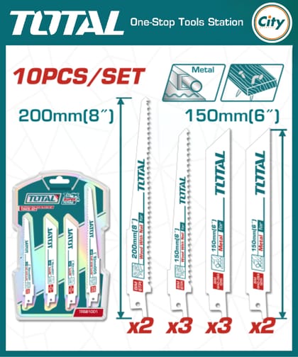১০ পিস রেসিপ্রোকেটিং স ব্লেড সেট TOTAL TRSB1001