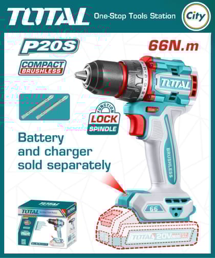 ২০ ভোল্ট কর্ডলেস ড্রিল ৬৬এন কমপ্যাক্ট ব্রাশলেস (ব্যাটারি ও চার্জার ছাড়া) TOTAL TDLI206681