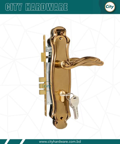 হাই সিকিউরিটি হ্যান্ডেল লক কফি রঙের হেভি মেইন ডোর লক 317CF