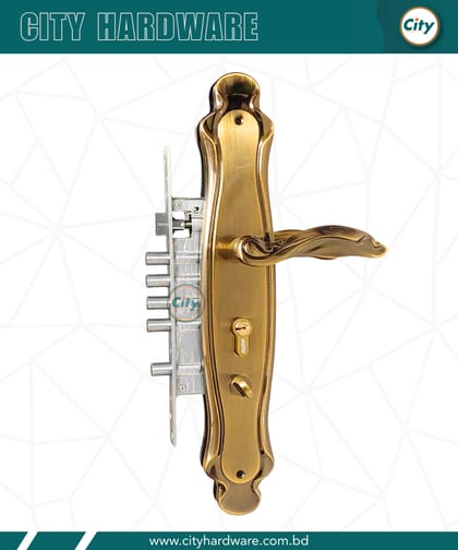 বড় সাইজের হ্যান্ডেল লক হাই সিকিউরিটি কফি রঙের মেইন ডোর লক