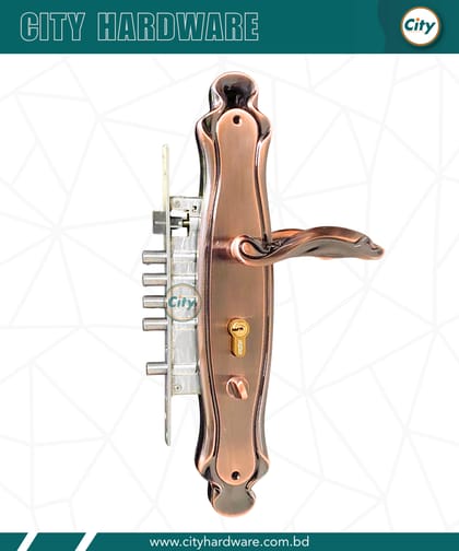 বড় সাইজের হ্যান্ডেল লক হাই সিকিউরিটি অ্যান্টিক রঙের মেইন ডোর লক