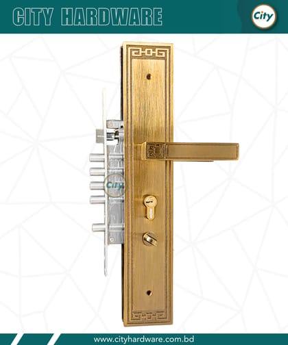 বড় সাইজের হ্যান্ডেল লক হাই সিকিউরিটি কফি রঙের মেইন ডোর লক