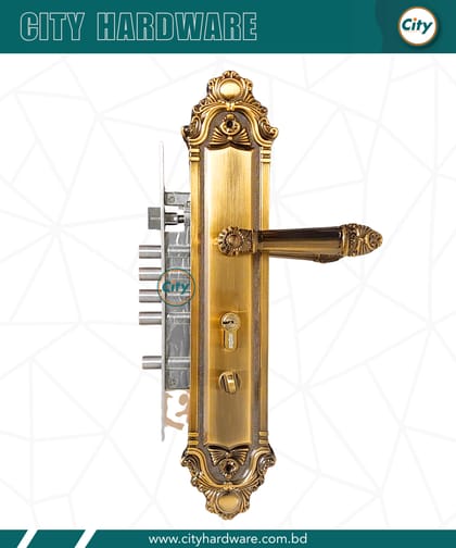 বড় সাইজের হ্যান্ডেল লক হাই সিকিউরিটি কফি রঙের মেইন ডোর লক