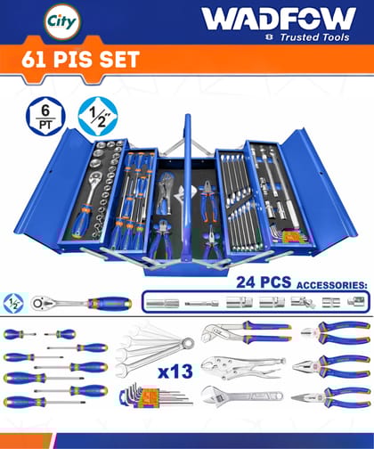 ৬১ পিস টুলস চেস্ট সেট WADFOW WHS4B61