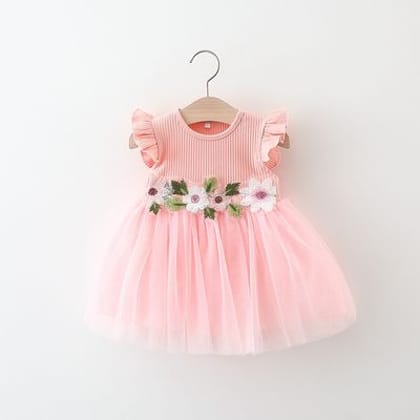 Imported 🎀 Baby Girl Summer Princess Dress – Puffy Veil Skirt (Western Style)