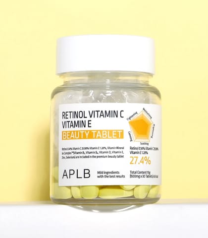APLB Retinol Vitamin C Vitamin E Beauty Tablet 500mg x 30 Tablets