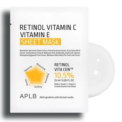 APLB Retinol Vitamin C Vitamin E Sheet Mask 25ml