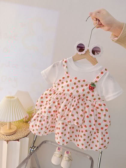 Imported 🌺 Toddler Girls’ Summer Princess Dress – Short-Sleeve Floral Skirt