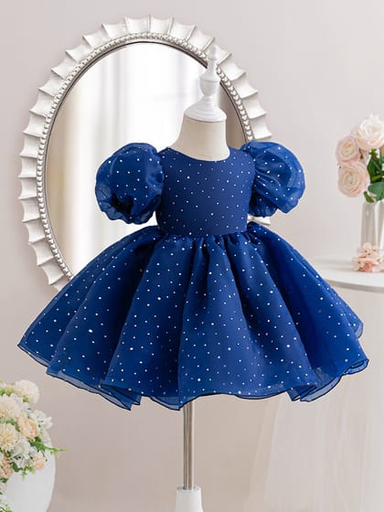 Imported 👑 Baby Girls’ Princess Wedding Dress – Mesh Puffy Flower Girl Outfit