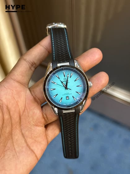 Omega Rubber belt Sea-Master Aqua Terra Quartz (Turquoise)