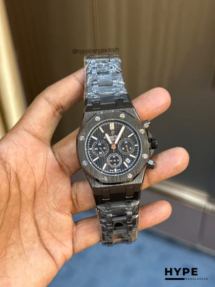 AP Quartz Chronograph Chain (Black-Rosegold)