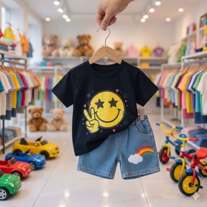 ✨Classic Comfort: Premium T-Shirt & Jeans pant Soft-StretchSet 👕✨