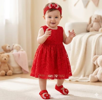 বেবি গার্লস ব্যাপটিজম জুতা এবং হেডব্যান্ড সেট, নবজাতক শিশুর নরম সোল প্রিন্সেস জুতা এবং চুলের ব্যান্ড