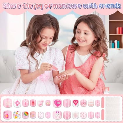 12 Strip Kids Series Cartoon Fake Nails