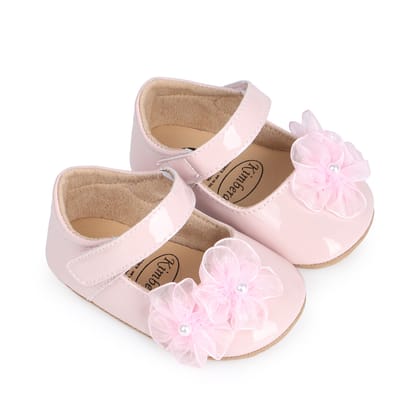 Baby Girl Floral Patent Leather Anti-Slip Sole Party Shoe (0 to 15 months)