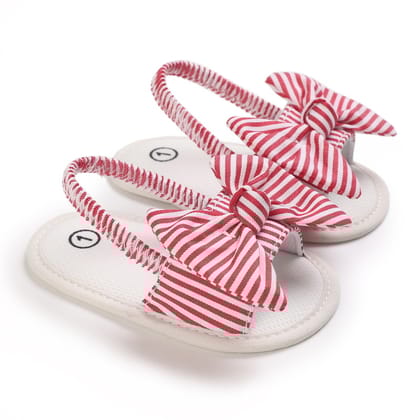 Baby Girls Bow Sandals – Soft Sole Elastic Strap Toddler Summer Sandal (3 to 15 months)