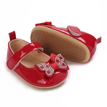 Baby Girls Butterfly Bow Soft Anti-Slip Princess Party Shoes (0 to 12 months)