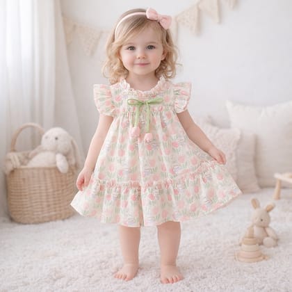 Baby Girl Bunny Soft Cotton Summer Tulip Dress (0–4 Years)