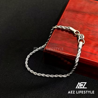 3mm Twist Rope Bracelet (Silver Edition)