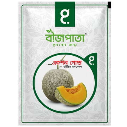 একশন গোল্ড এফ১ হাইব্রিড রকমেলন বীজ। Action Gold F1 Hybrid Rockmelon Seeds