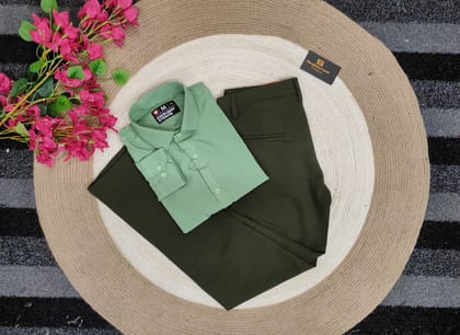 Lemon Shirt with olive formal pant combo