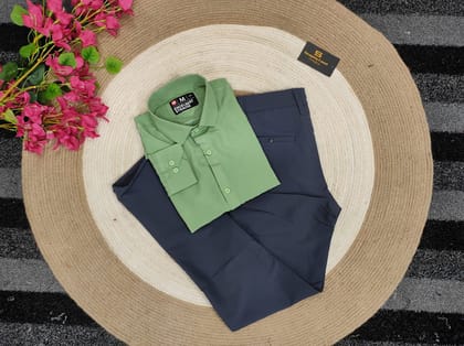 Lemon shirt with nevy formal pant combo