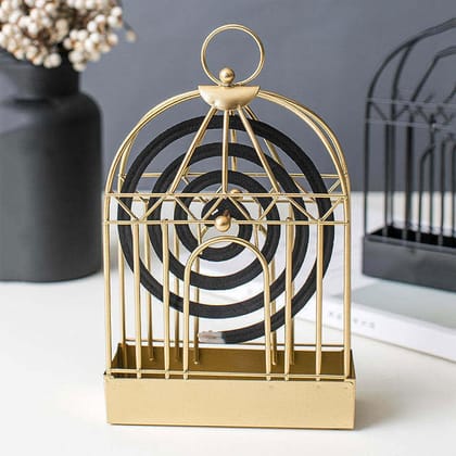 Golden Mosquito Coil Holder with Hanging Ring