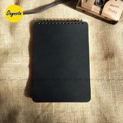 OXYNOTE A5 Size Premium Blank Cover Notebook - Black