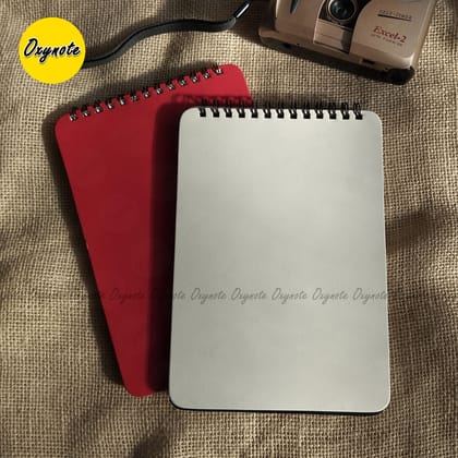 OXYNOTE A5 Size Premium Blank Cover Notebook - Red