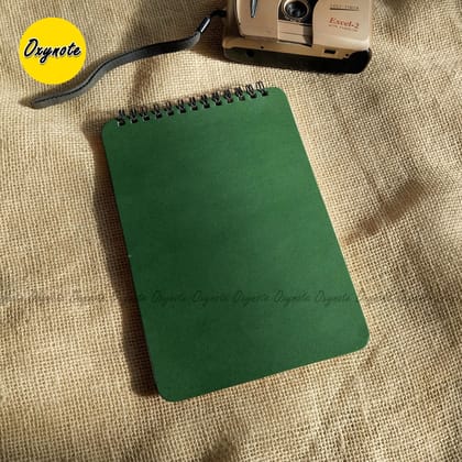 OXYNOTE A5 Size Premium Blank Cover Notebook - Dark Green